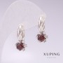 Pendientes Xuping con rodio y piedras rojas 21×10 mm