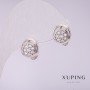 Pendientes Xuping con strass blancos de 10x12 mm rodio