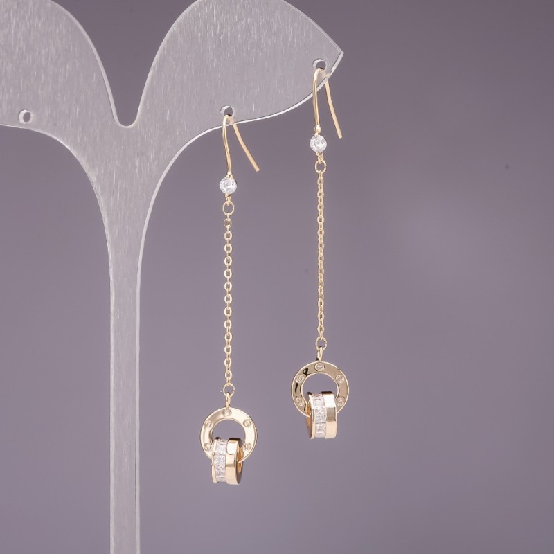 Pendientes colgantes de 4×60 mm en color dorado