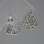 Pendientes de botón con strass blancos, 15 mm, metal plateado