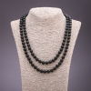 Collar largo de shungita, diámetro 8 mm, longitud 120 cm