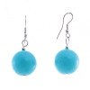 Pendientes colgantes con cuentas lisas en turquesa, 40x17 mm