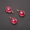 Colgante «Gota» de color rosa, montura dorada 10×17 mm