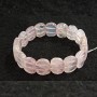 Pulsera elástica de cuarzo rosa con cuentas ovaladas 13x18 mm