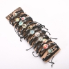 Pulseras de cuero ecológico – surtido con cordón ajustable, pack de 12 uds