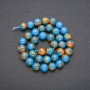 Cuentas azules de varisita, bolas lisas, hilo de 36 cm, diámetro 10 mm (±)