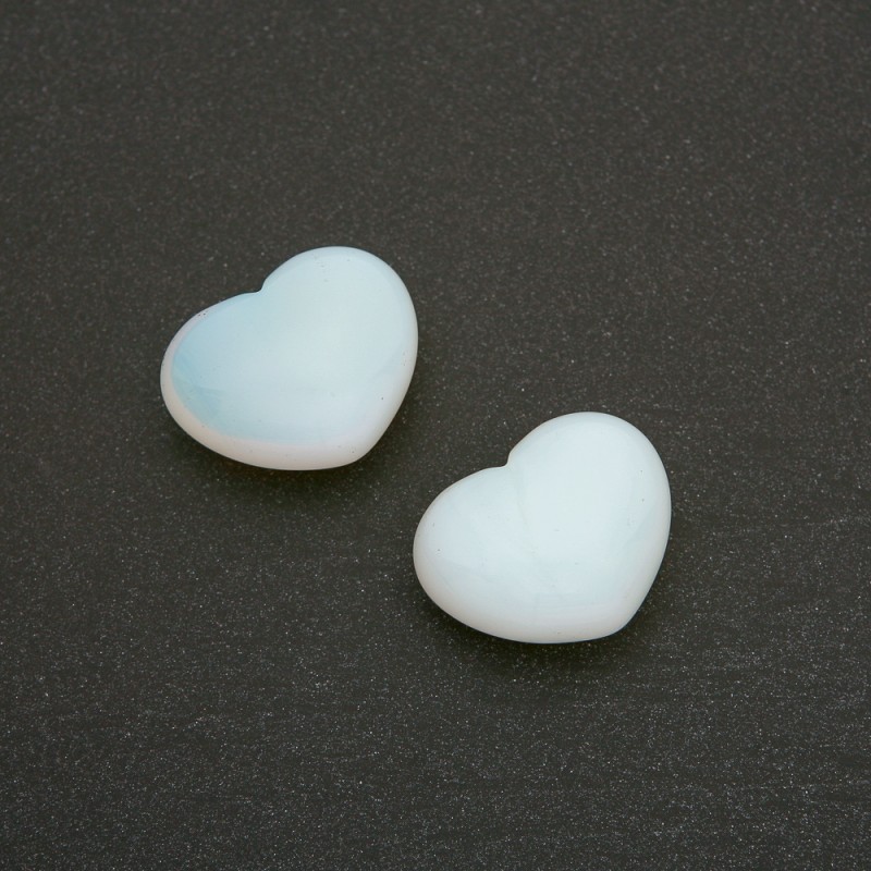 Corazón de piedra lunar natural (+-) 21×27 mm