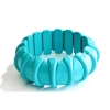 Pulsera elástica turquesa (artificial) rondeles lisos, diámetro 6×4 mm, longitud 18 cm ±
