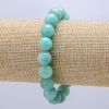 Pulsera elástica de amazonita natural, diámetro 10 mm ±, longitud 18 cm ±
