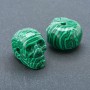 Cuenta con forma de calavera de malaquita prensada 25×19 mm +