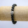 Pulsera elástica de lava volcánica con búho