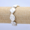 Pulsera elástica de perlas barrocas, diámetro 22×15 mm ±, longitud 18 cm+