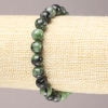 Pulsera elástica de zoisita natural con cuentas lisas, diámetro 8 mm (±)