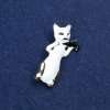 ¡Liquidación! Broche 'Gato y violín' en metal dorado y esmalte 40×15 mm +