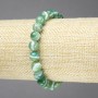 Pulsera elástica de ágata verde ojo de gato, bolas lisas de 8 mm+