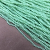 Cuentas rondel facetadas de cristal checo verde menta mate, en hilo, diámetro 3×2,5 mm ±, longitud 36–38 cm ±