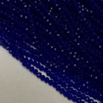 Cuentas azul oscuro de cristal checo para hilo, rondel facetado, azul oscuro transparente, diámetro 3,5×3 mm, longitud 36-38 cm +