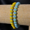 Pulsera gemela elástica con cristal checo facetado, rondel de 6×4 mm, longitud 18 cm ±