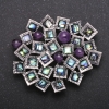 Broche-colgante de la serie 'Acento' con Haliotis y amatista, color del metal 57×49 mm