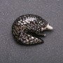 Broche Erizo plateado, metal y esmalte