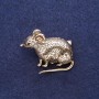 Broche en forma de ratón de metal amarillo 38×30 mm
