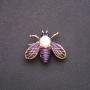 Broche Mariposa con esmalte violeta, 33×28 mm, metal amarillo