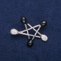 Broche Estrella negro esmaltado y strass