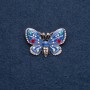 Broche «Mariposa» esmaltado azul y dorado
