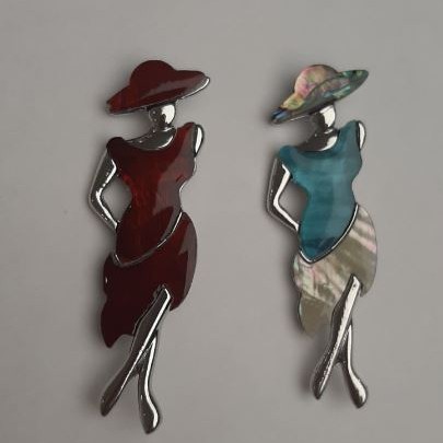 Broche Dama con Madreperla y Haliótisis 80x30 mm +