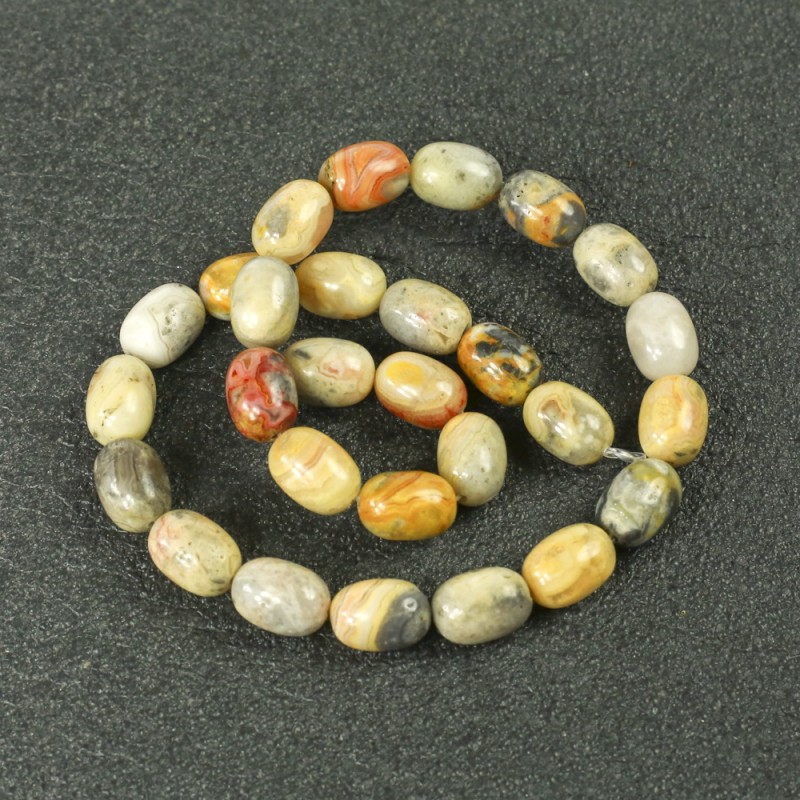 Cuentas en hilo de jaspe imperial, diámetro 10×14 mm, longitud 39 cm ±
