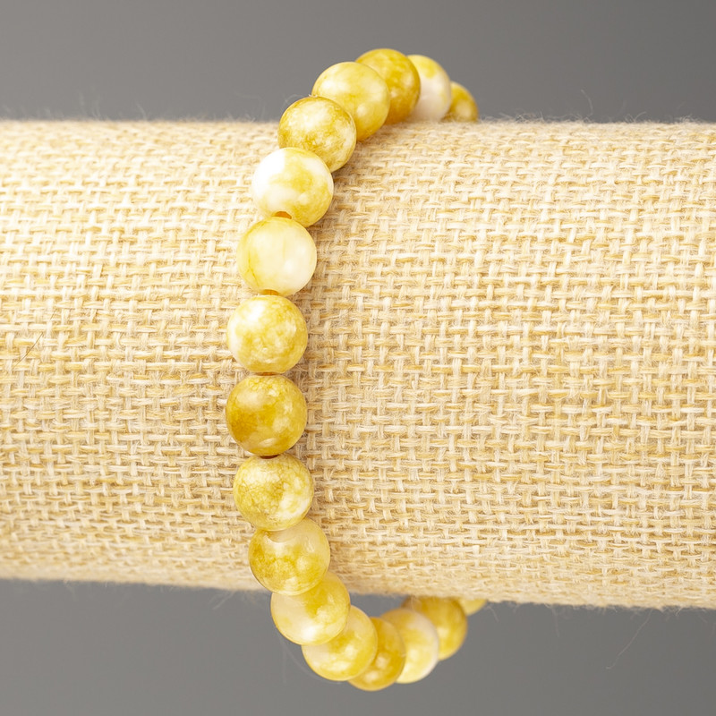 Pulsera mostaza-blanca «Jade oceánico»