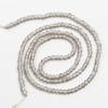 Cuentas pequeñas de espinela sintética, gris facetadas redondas, diámetro 2 mm ±, en hilo, longitud 37 cm