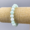 Pulsera de larimar, piedra natural, cuentas lisas en hilo elástico, diámetro 10 mm ±, longitud 18 cm (elástico)