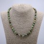 Collar de jaspe verde, cuentas lisas de 8 mm, longitud 46 cm