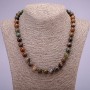 Collar de jaspe natural, bolas lisas, diámetro de 10 mm (±), longitud 45 cm