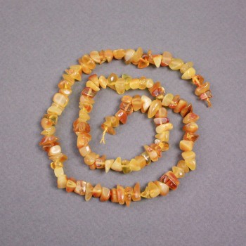Cuentas de ámbar en hilo, trocitos 7x4 mm, longitud 39 cm ±