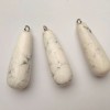 Liquidación: Colgante de caolín en forma de lágrima 42×15 mm (±) precio por 1 pieza con imperfecciones