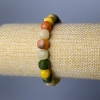 Pulsera variada de piedra natural facetada, cuentas cúbicas, diámetro 9 mm ±, longitud 18 cm (elástica)
