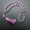 Rosario de cuarzo rosa natural, cuentas lisas de 12,5 mm de diámetro, 33 cuentas, con inserciones metálicas