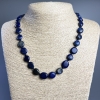 Collar de lapislázuli, piedra natural, cuentas facetadas, diámetro 10×12×4 mm, 5 mm ±, longitud 49 cm