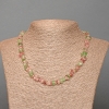 Collar de cuentas de cuarzo teñido, surtido, facetado, diámetro 7×3 mm ±, longitud 48 cm